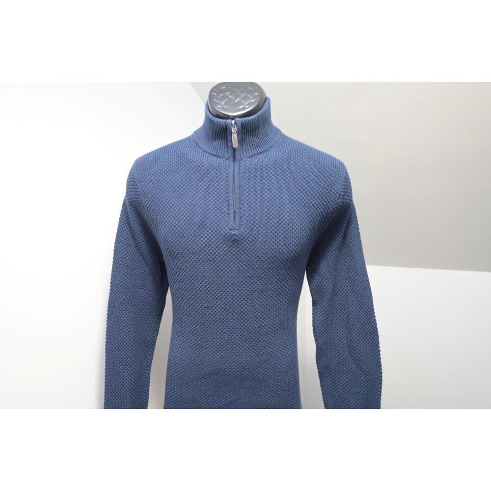 J Crew 1/4 Zip Knitted Sweater Dark Blue Casual Prep Mens Sz Medium NWT